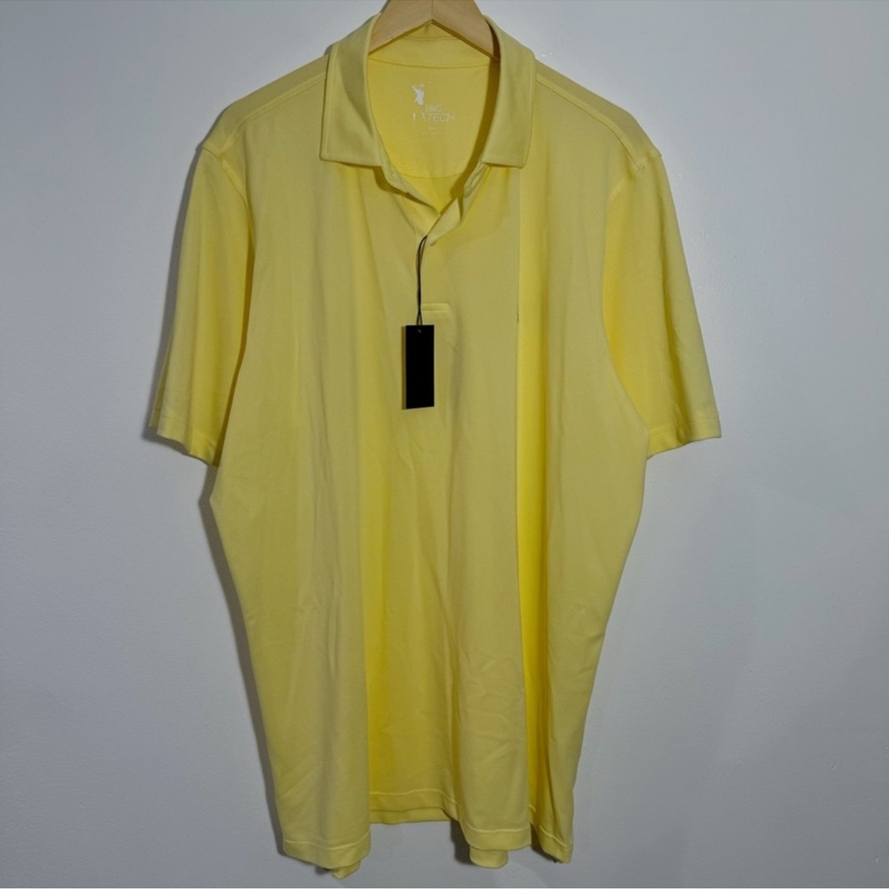 NWT F&G Men's Solid Tech‎ Pique Gold Polo Style D11521 Pale Moon Size 2XL